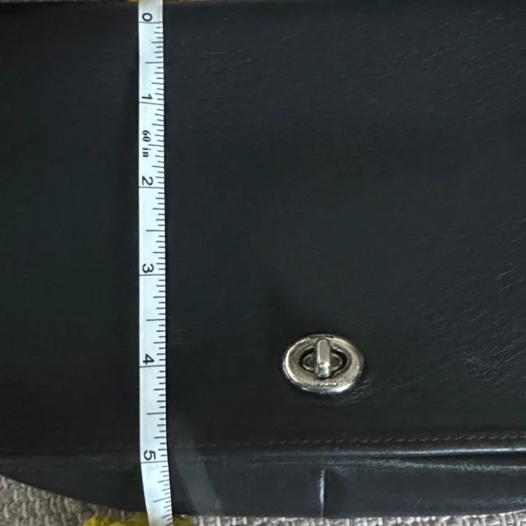 Coach Black Leather Crossbody Bag with Silver-Tone Turnlock - Picture 7 of 7
